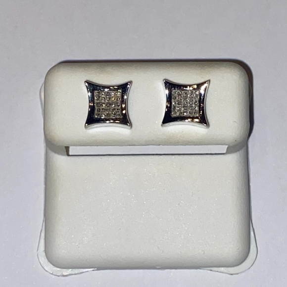14k White Gold Pave Diamond Baguette Stud Earrings Avianne Trax NYC Mr Flawless - Picture 2 of 10